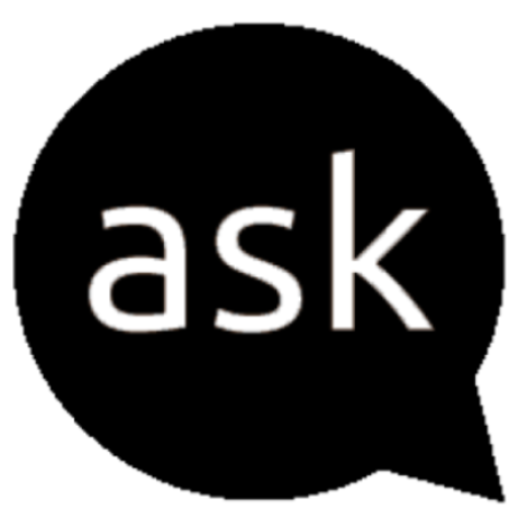 Link of Picture of a dialogue bubble with the word 'ask'