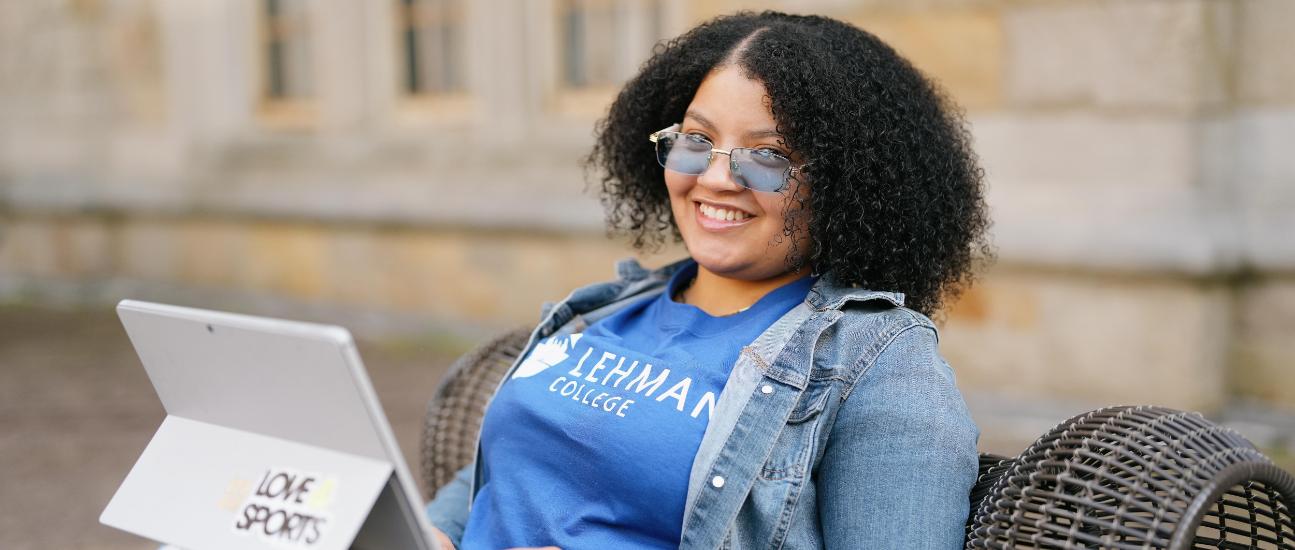 Lehman Student with computer