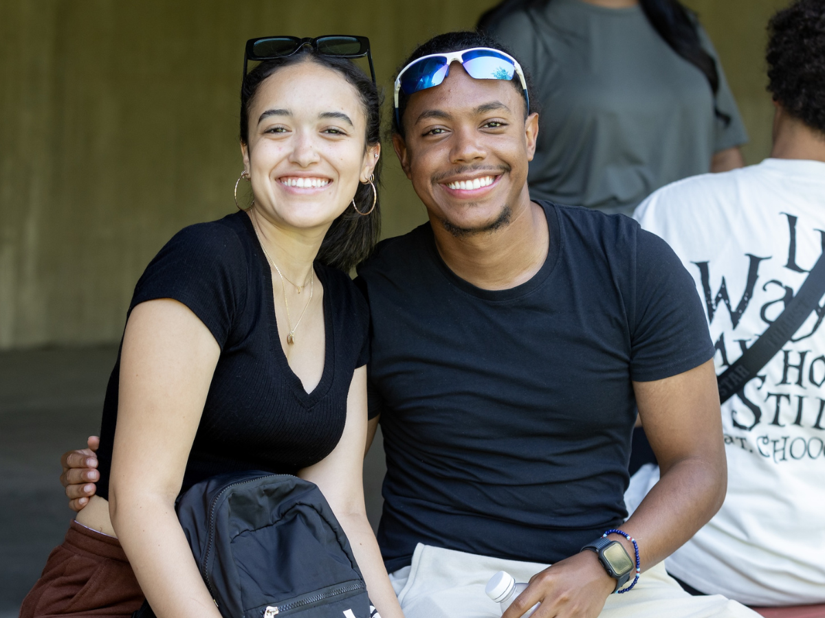 Photo of two students smiling