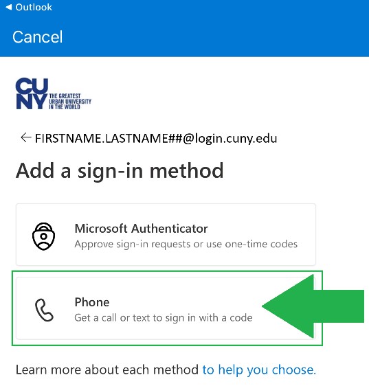 Add New Student Email to Outlook App on iPhone Step 7