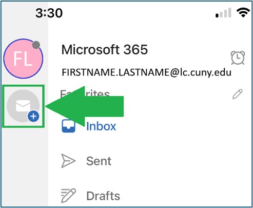 Add New Student Email to Outlook App on iPhone Step 1