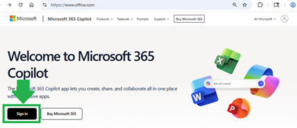Step 1 - Sign into Outlook in Office 365 on the Browser