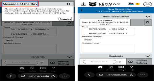Create Your Reservation  Screen