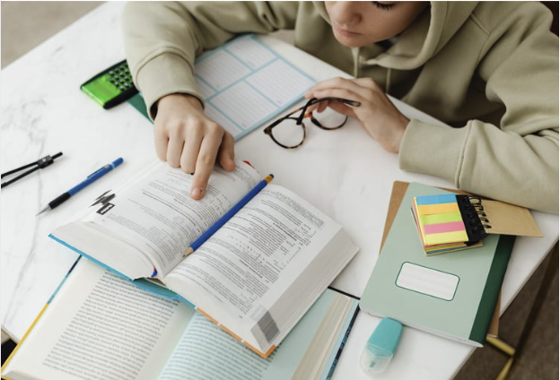 Student studying