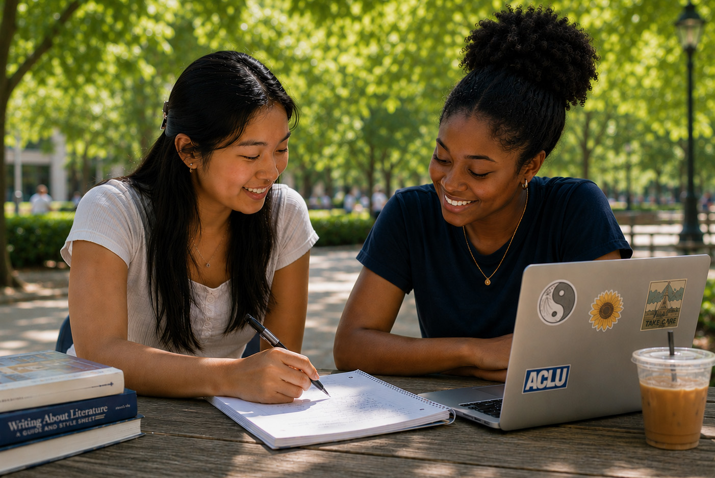 Students studying together