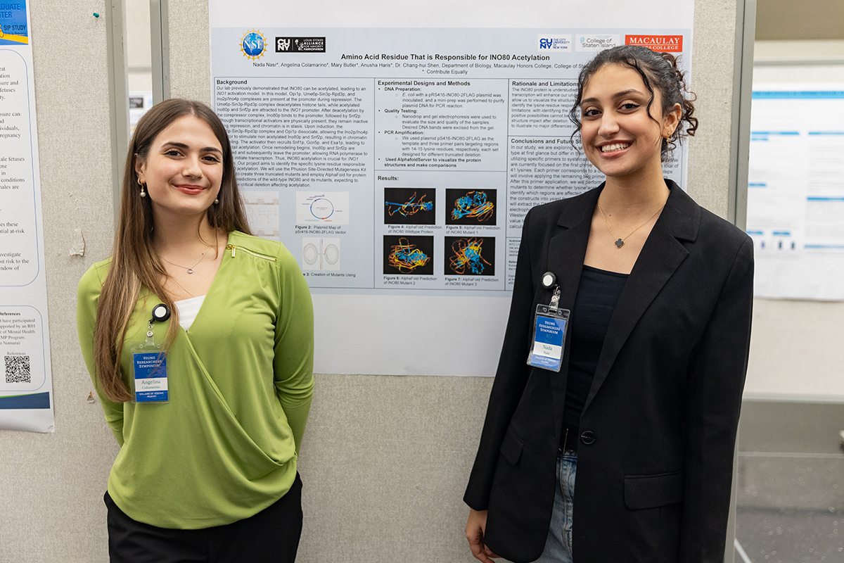 Photo of two female students smiling