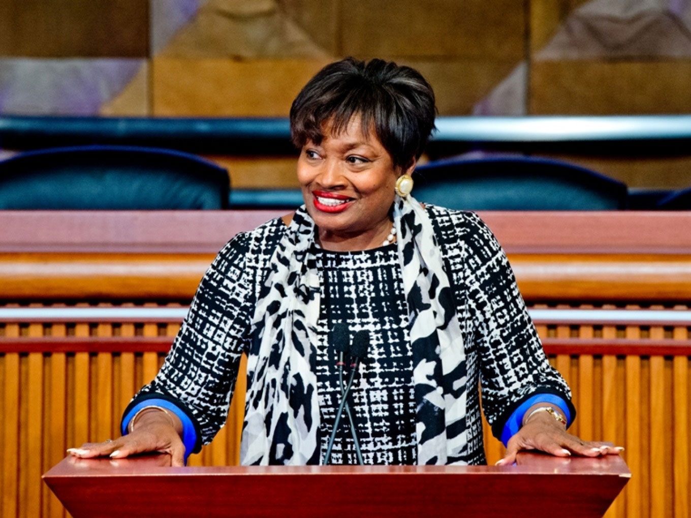 Photo of Lehman College Alumni and US Senate Leader Andrea Stewart-Cousins