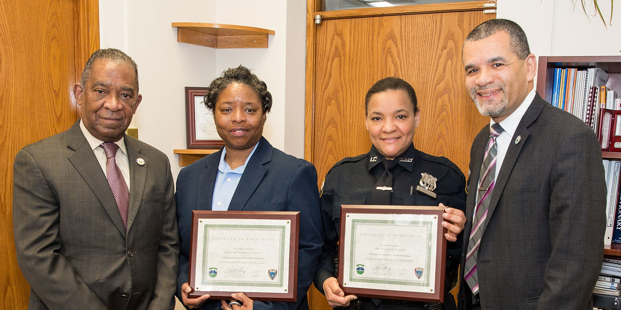 Two Lehman Public Safety Staff Members Recognized for Perfect Work Attendance