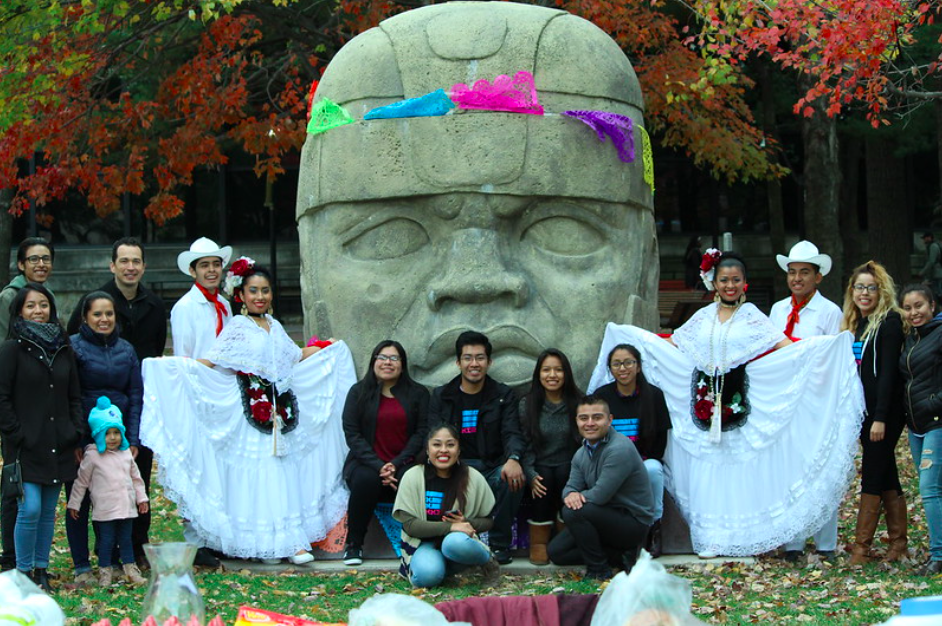 Mexico gifted Lehman this replica of an Olmec Head to celebrate CUNY MSI’s first anniversary. It has been the site of many CUNY MSI events, including the Día de Muertos celebration pictured here.