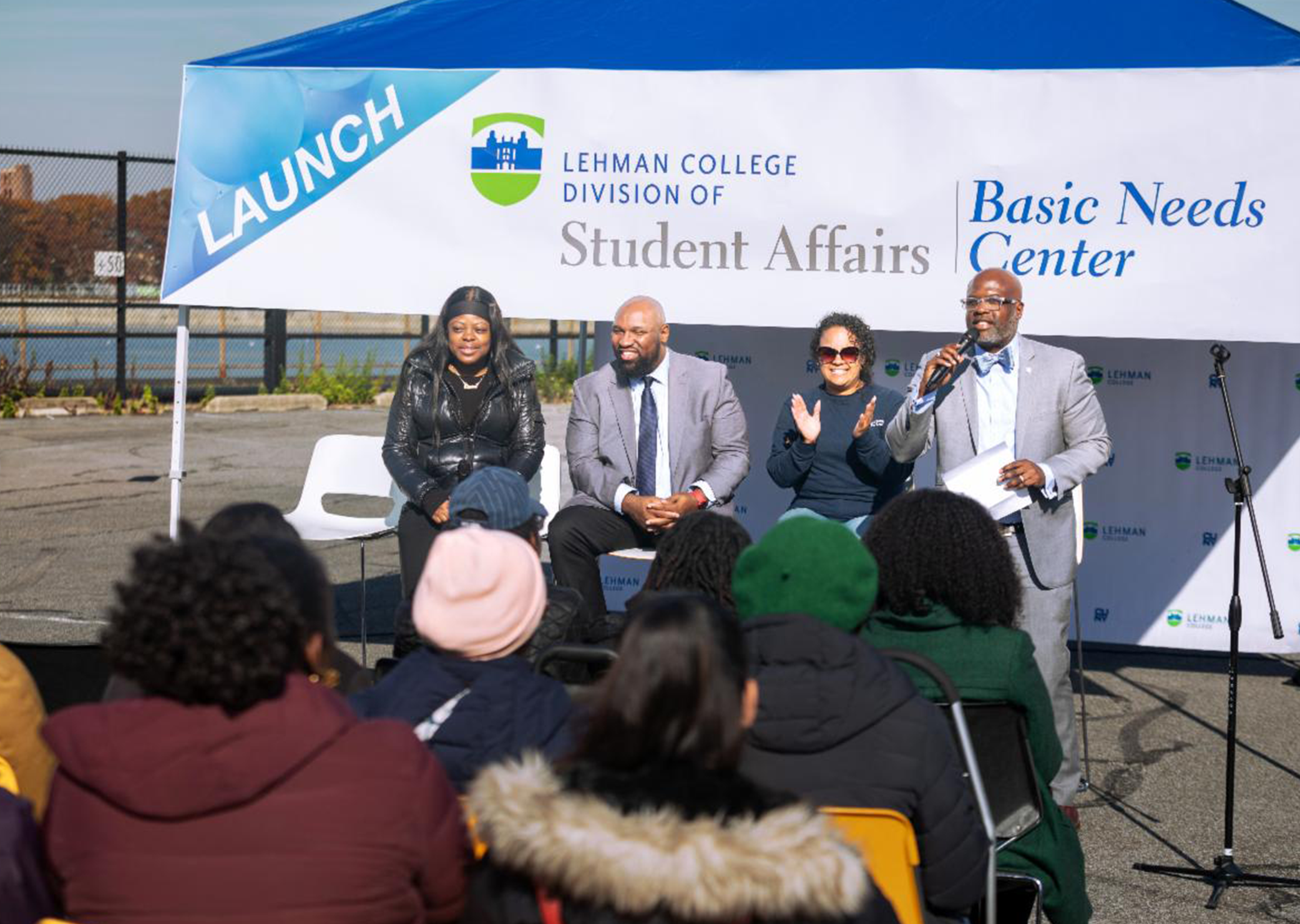 Photo of the Week: The Student Affairs Basic Needs Center officially launched during Lehman's annual Thanksgiving Food Giveaway, held in partnership with Montefiore Medical Center.