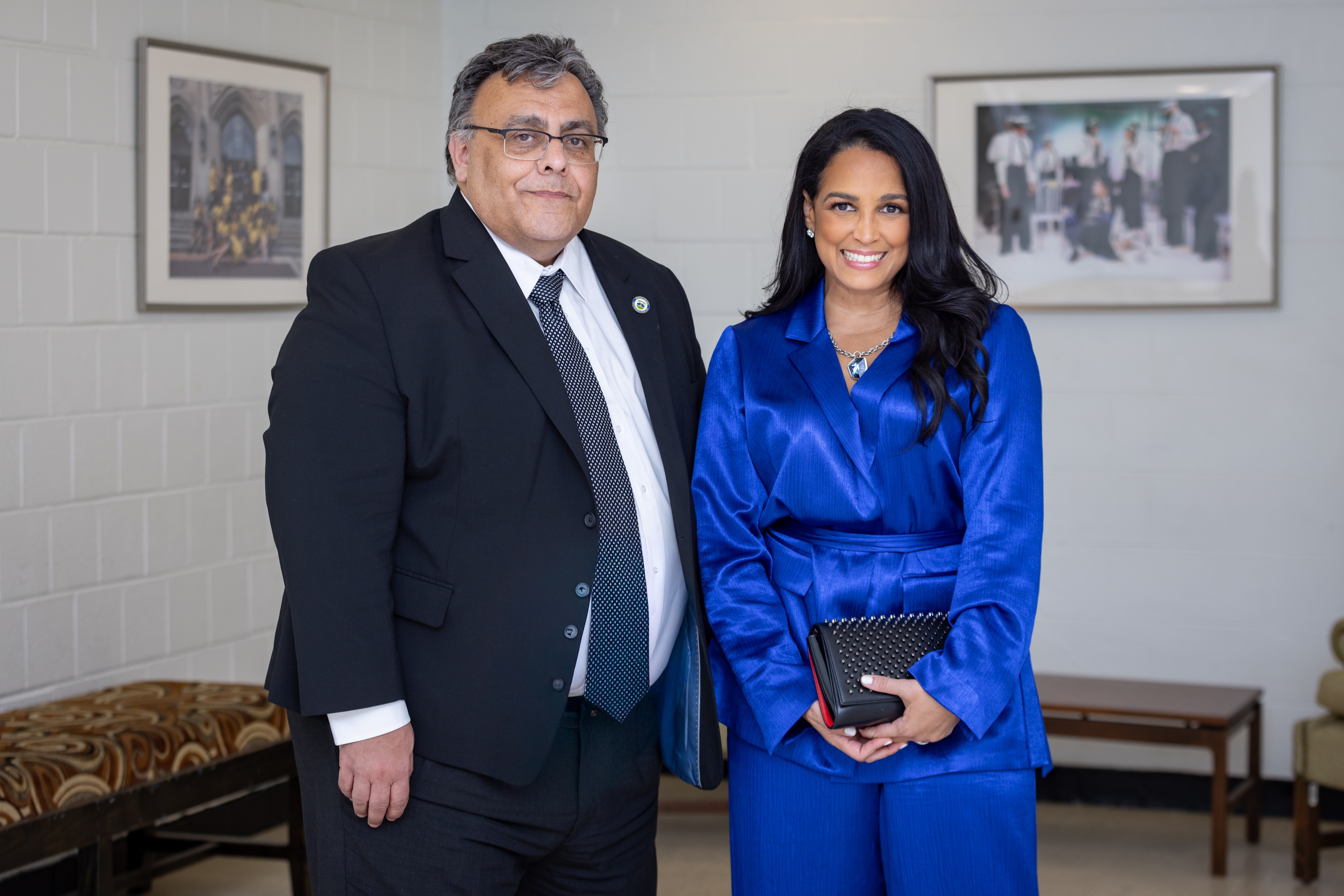 President Delgado poses with Celines Toribio.