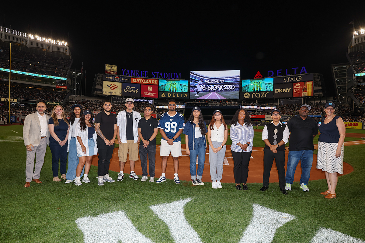 Lehman Students at Yankee Game