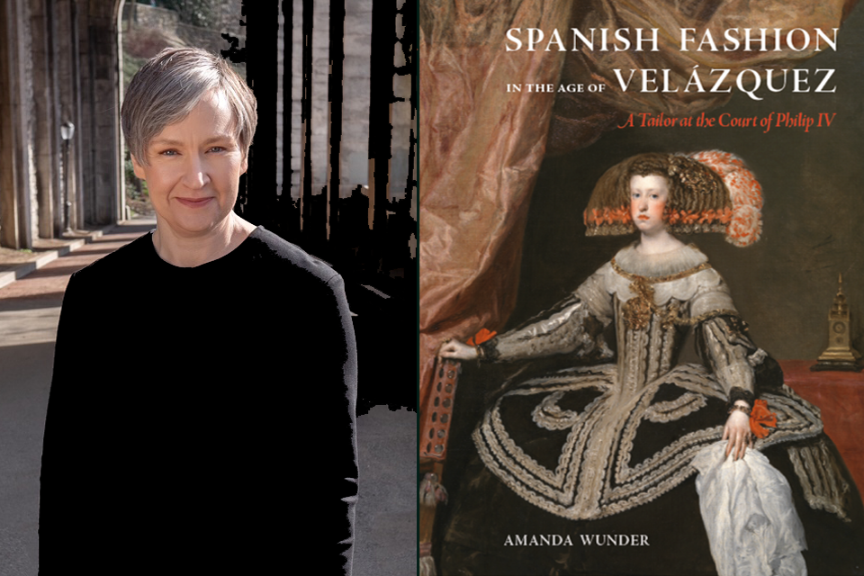 Photo of Amanda Wunder on the left, with the cover of her book on the right.