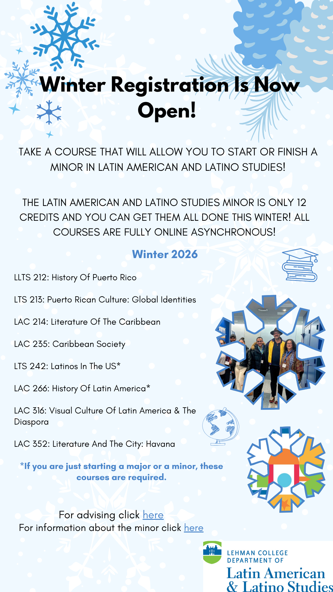 Winter Courses Semester 2026 (course offering flyer)
