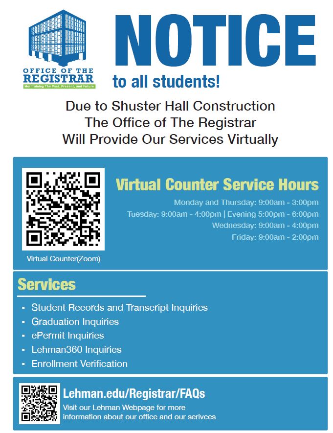 Office of the Registrar Virtual Services Flyer Photo