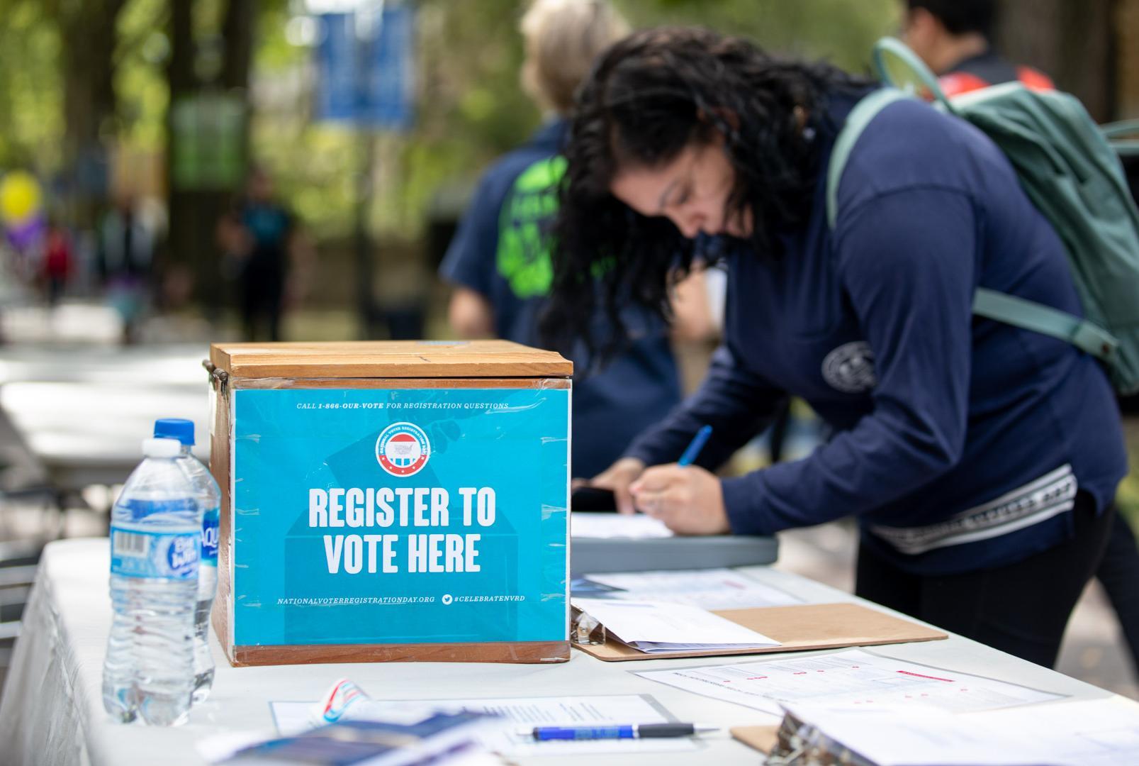 Student Registering to Vote